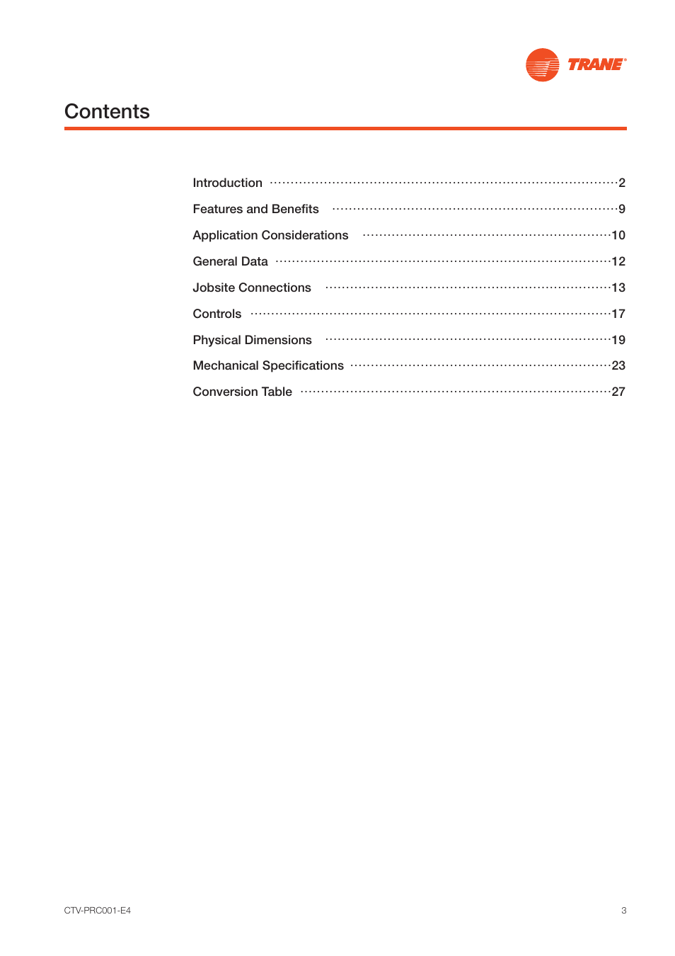 Trane Centrifugal Water Chillers CVGF User Manual | Page 3 / 28