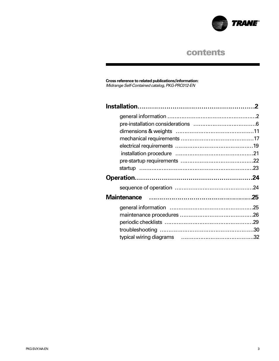 Trane SCWH User Manual | Page 3 / 36