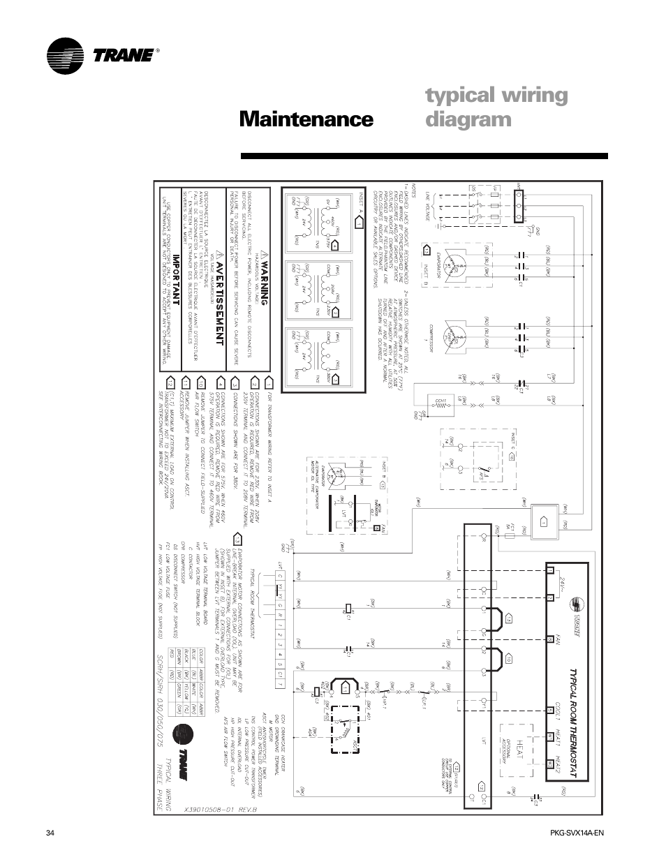 Typical wiring diagram maintenance | Trane SCWH User Manual | Page 34 / 36