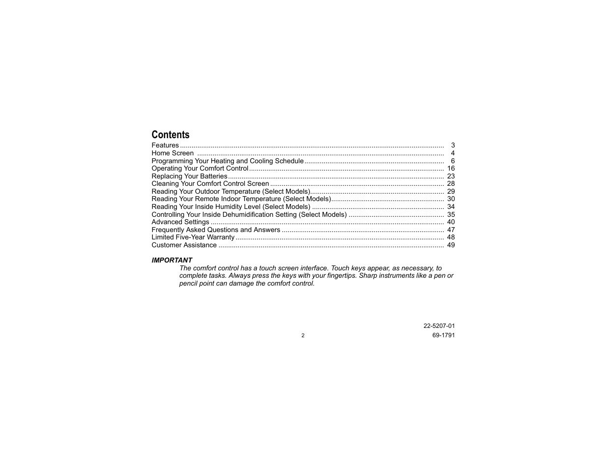 Trane TCONT800 User Manual | Page 2 / 52