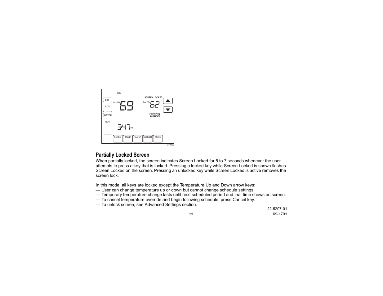 Partially locked screen | Trane TCONT800 User Manual | Page 33 / 52