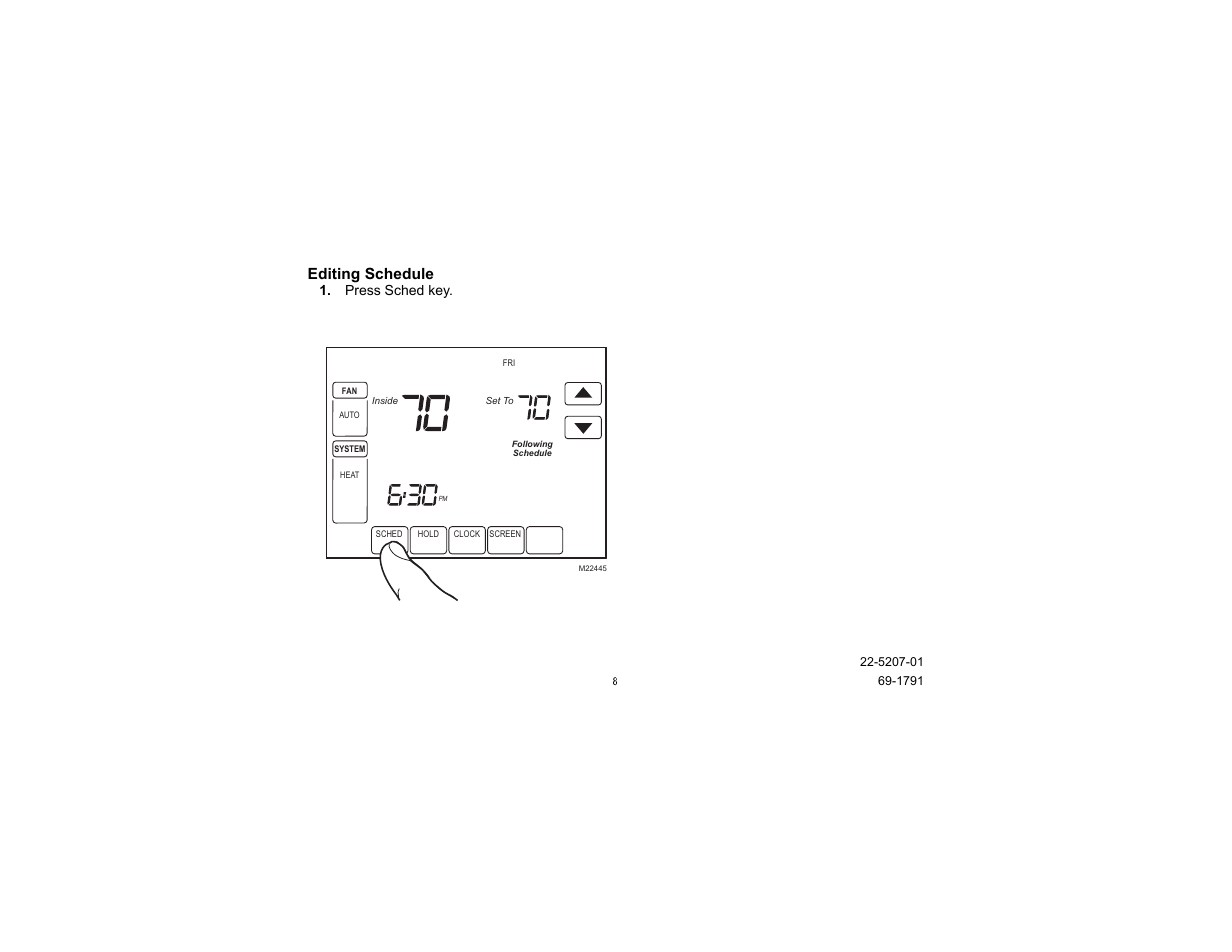 Editing schedule | Trane TCONT800 User Manual | Page 8 / 52