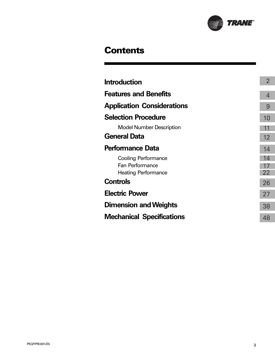 Trane PKGP-PRC001-EN User Manual | Page 3 / 52
