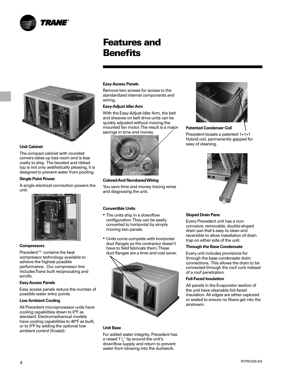 Features and benefits | Trane RT-PRC005 User Manual | Page 4 / 76