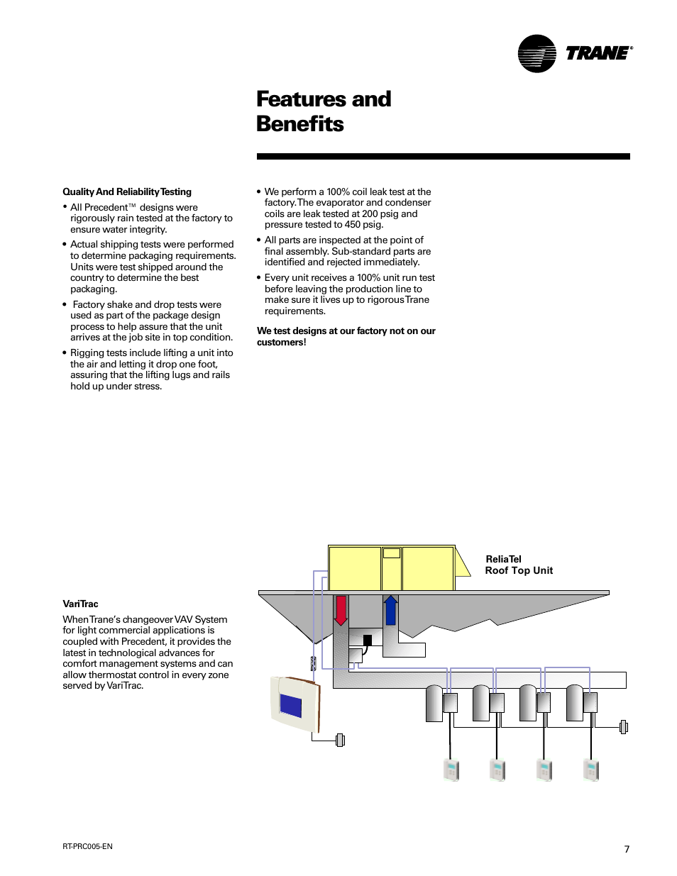 Features and benefits | Trane RT-PRC005 User Manual | Page 7 / 76