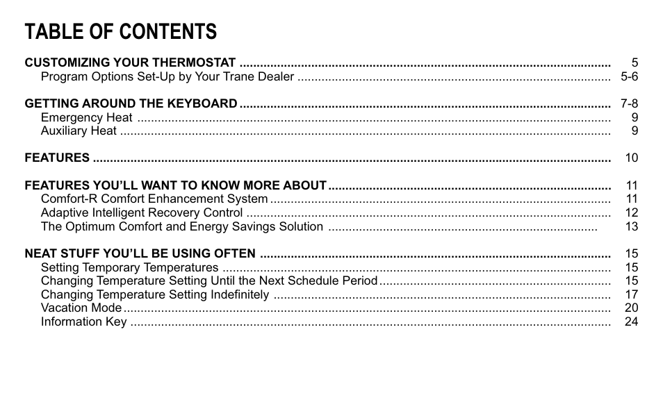 Trane XT500C User Manual | Page 2 / 68