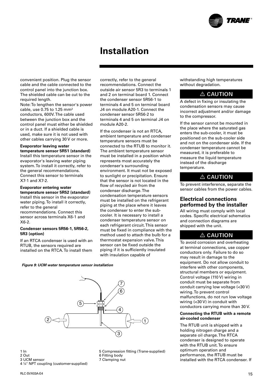 Installation | Trane RTUB 207-224 User Manual | Page 15 / 32