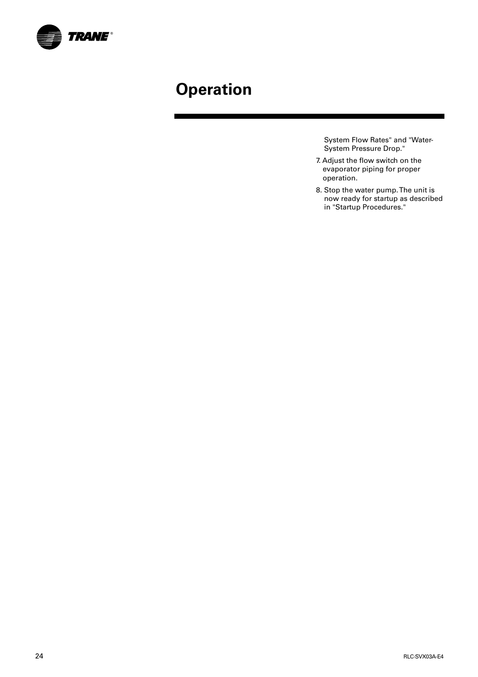 Operation | Trane RTUB 207-224 User Manual | Page 24 / 32