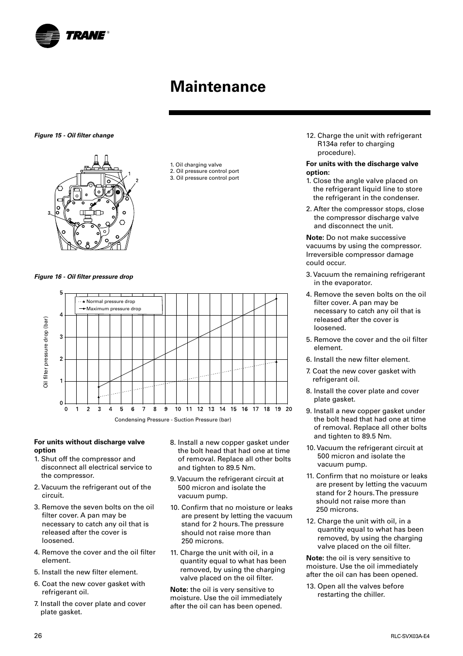Maintenance | Trane RTUB 207-224 User Manual | Page 26 / 32