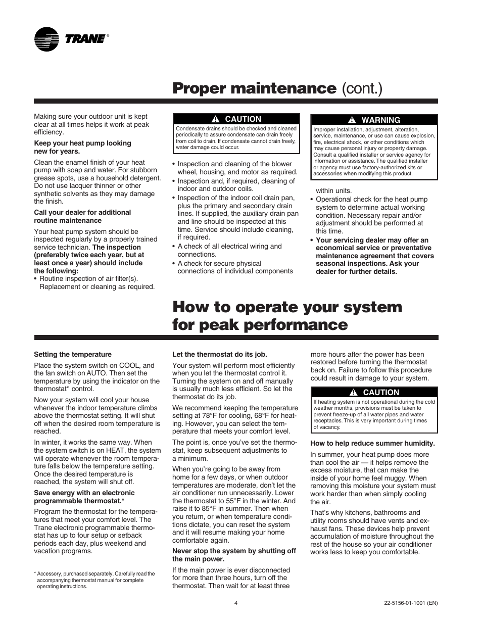 Peak performance | Trane XL Series User Manual | Page 4 / 6
