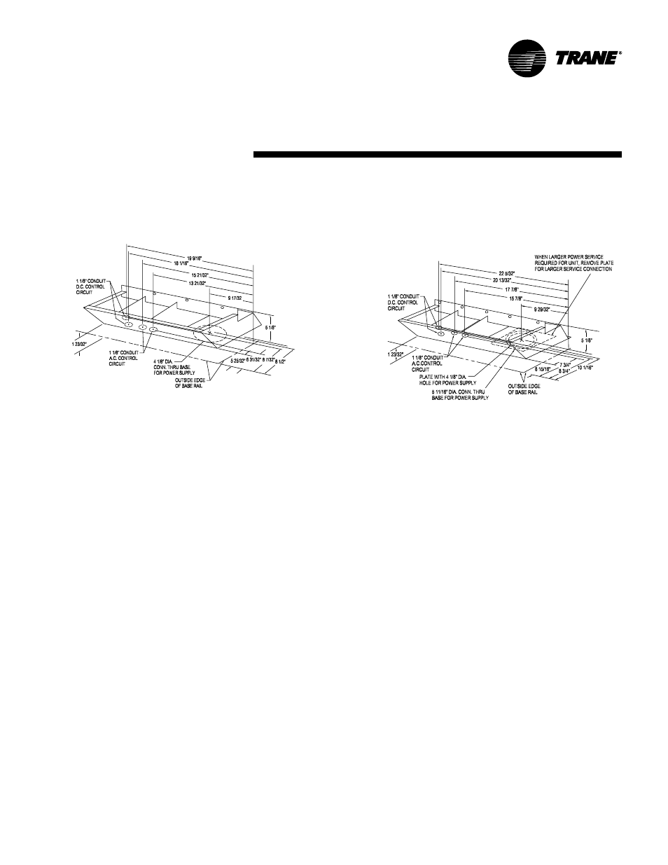 Dimensional data (20 - 75 tons) | Trane RT-PRC010-EN User Manual | Page 87 / 104