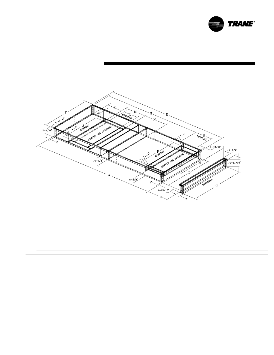 Dimensional data (20 - 75 tons) | Trane RT-PRC010-EN User Manual | Page 89 / 104