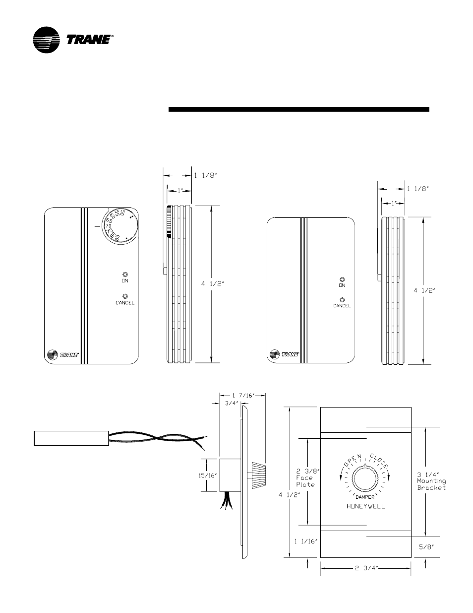 Dimensional (cv and vav) data | Trane RT-PRC010-EN User Manual | Page 94 / 104