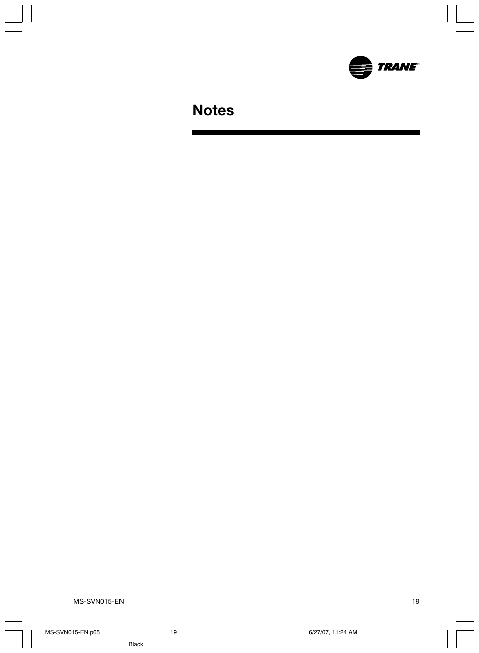 Trane New Stylus MS-SVN015-EN User Manual | Page 19 / 20