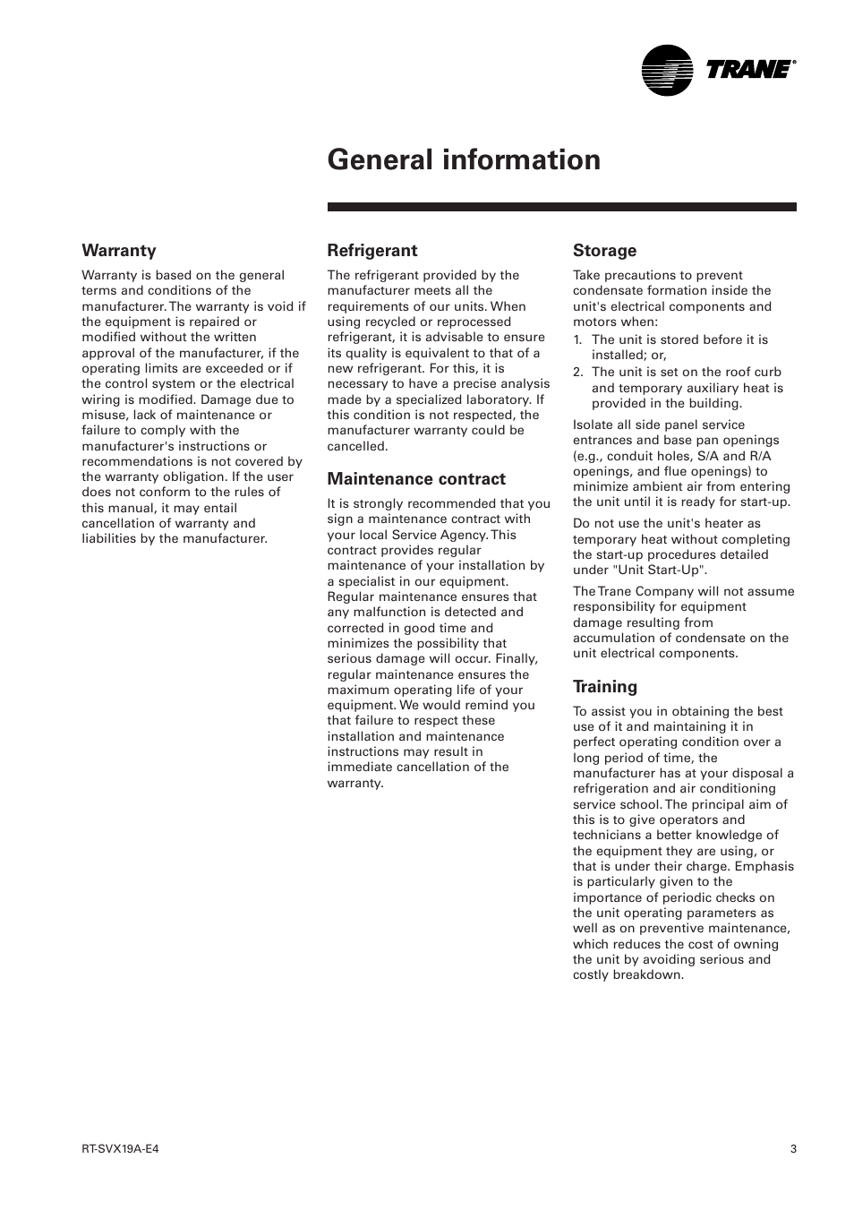 General information | Trane RT-SVX19A-E4 User Manual | Page 3 / 64