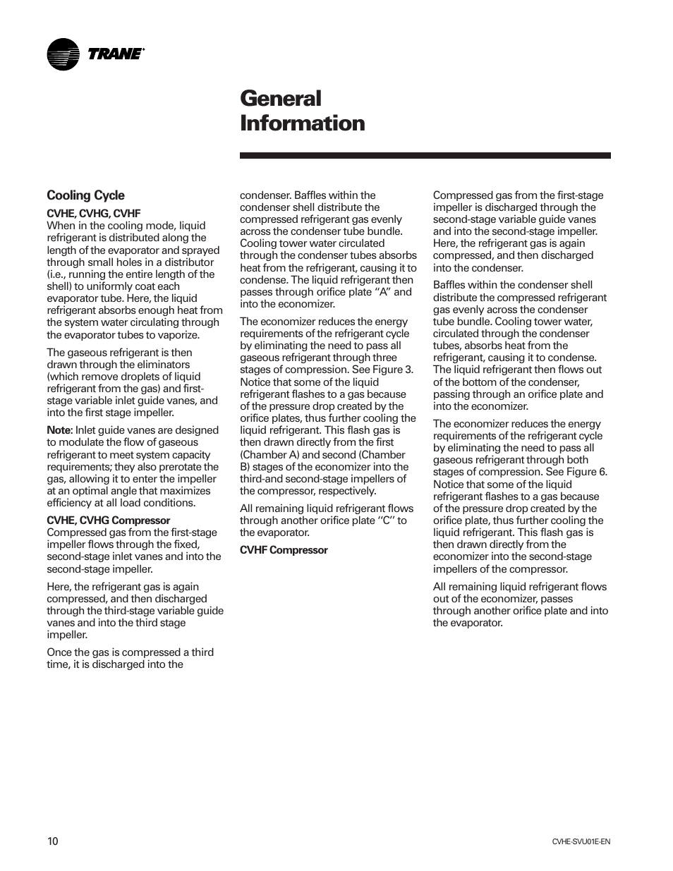 General information | Trane CVHE-SVU01E-ENX39640712050 User Manual | Page 10 / 112