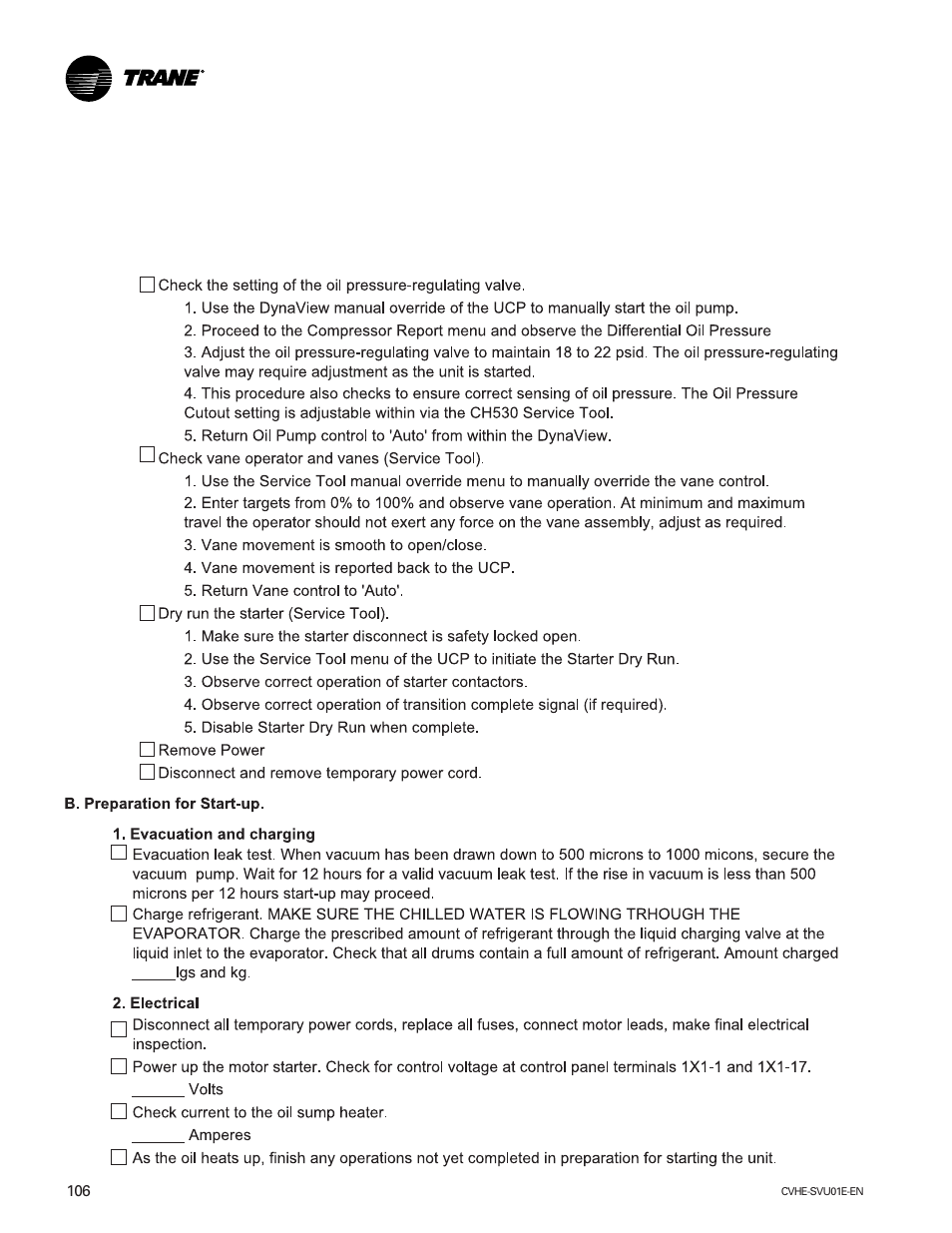 Trane CVHE-SVU01E-ENX39640712050 User Manual | Page 106 / 112