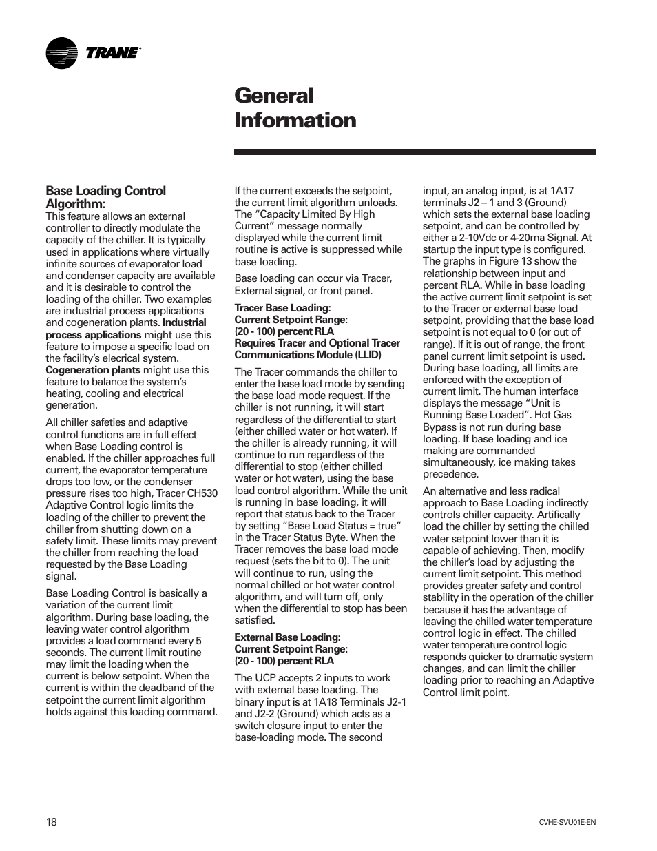 General information | Trane CVHE-SVU01E-ENX39640712050 User Manual | Page 18 / 112