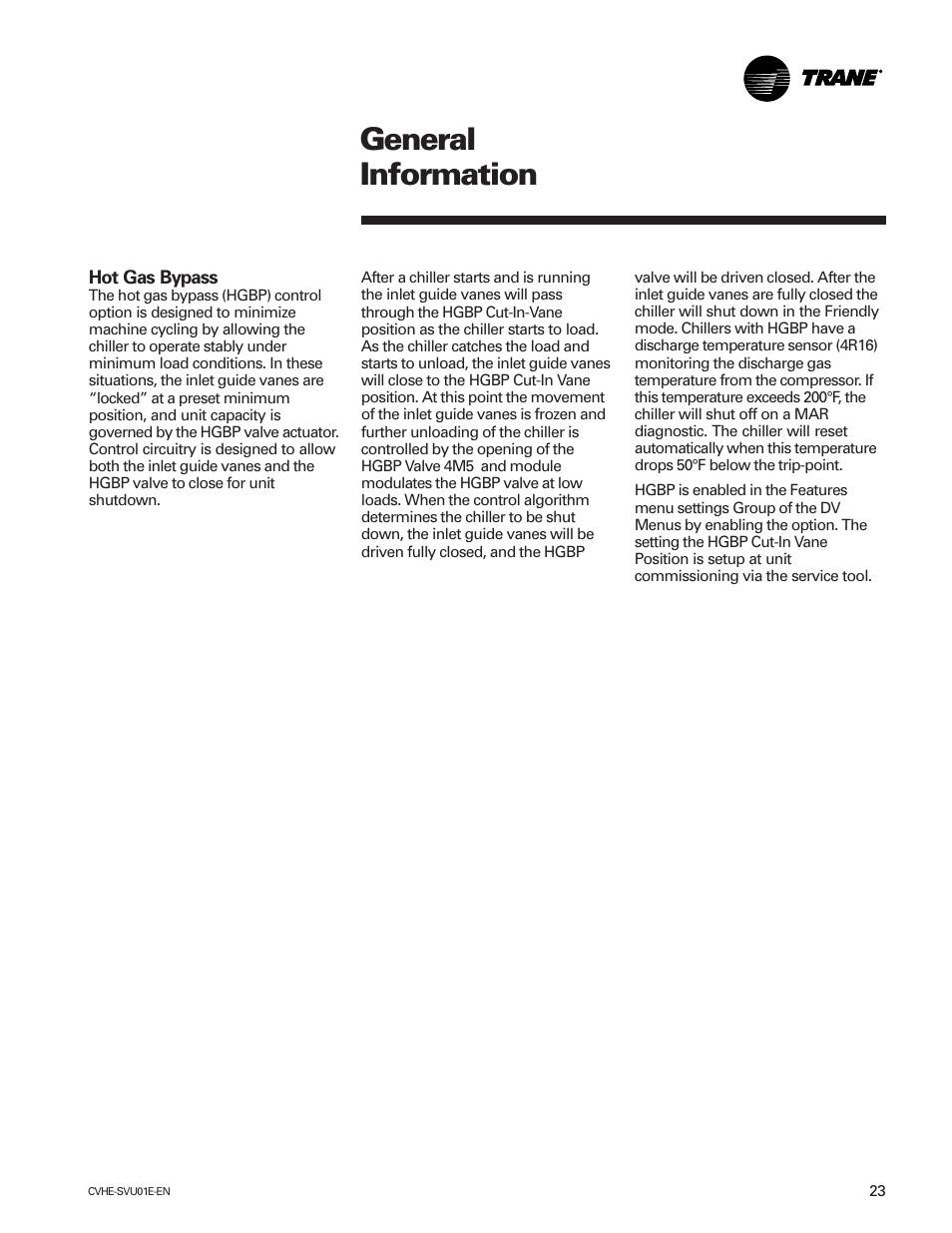 General information | Trane CVHE-SVU01E-ENX39640712050 User Manual | Page 23 / 112