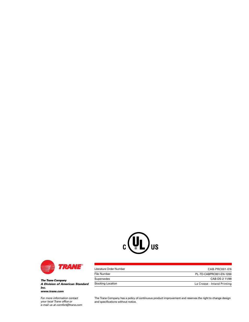 Trane CAB-PRC001-EN User Manual | Page 56 / 56