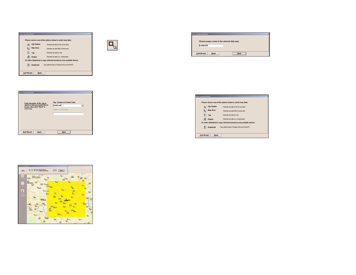 Map area | TravRoute Pocket PC 5 User Manual | Page 18 / 63