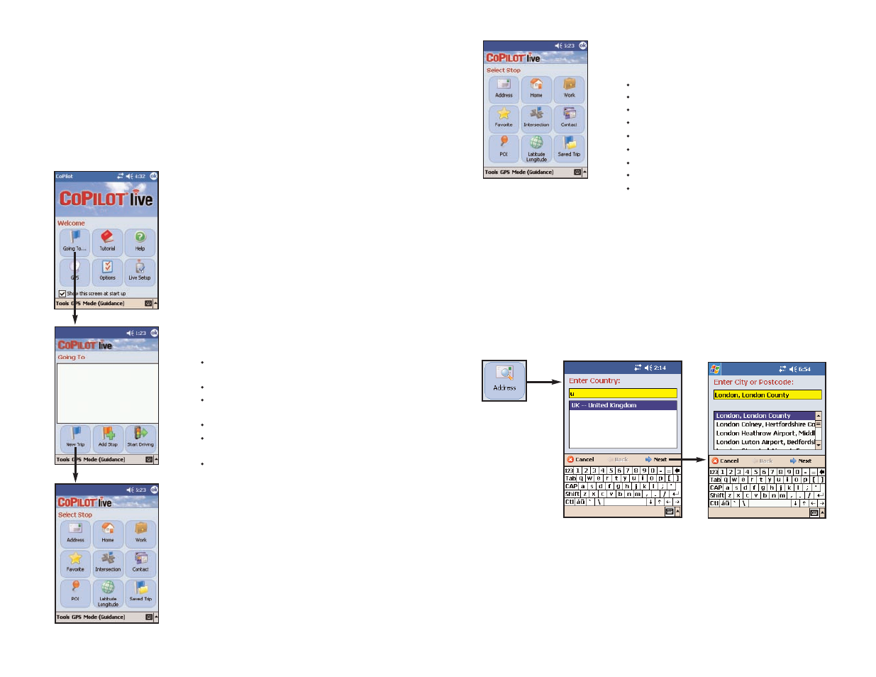 Address entry, Using your pocket pc for guidance | TravRoute Pocket PC 5 User Manual | Page 23 / 63