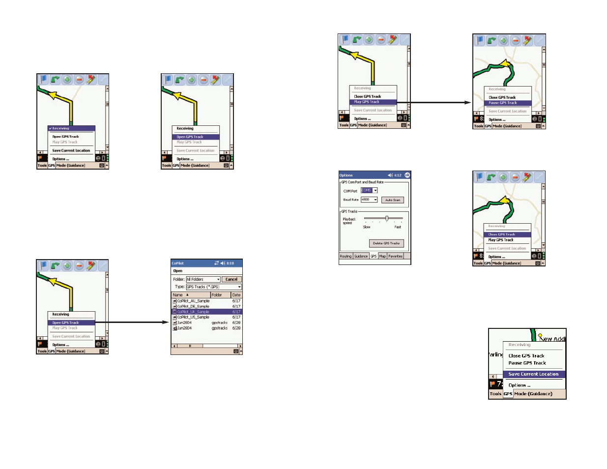 The gps menu | TravRoute Pocket PC 5 User Manual | Page 35 / 63