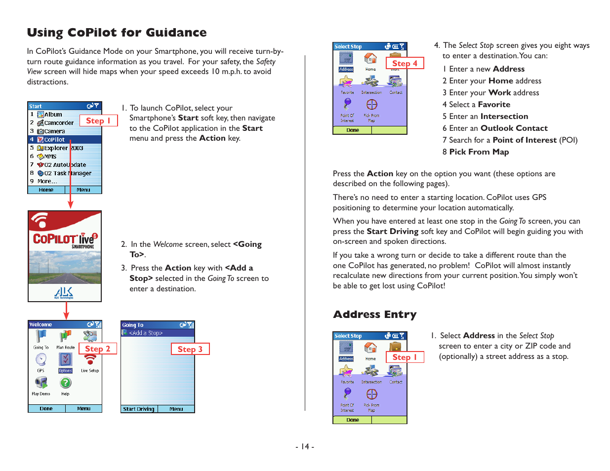 Using copilot for guidance | TravRoute CoPilot Live User Manual | Page 16 / 52