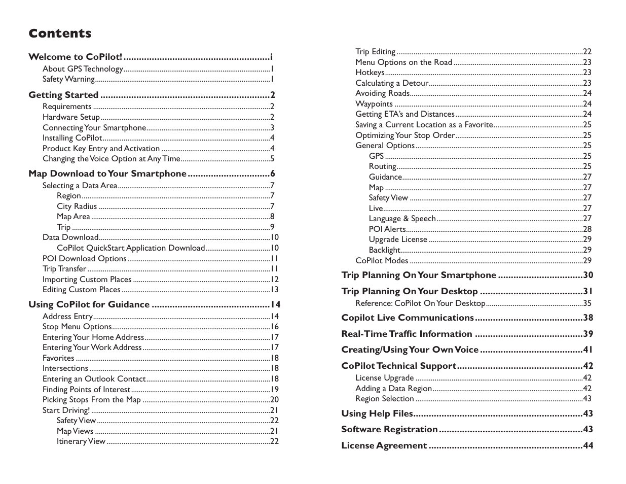 TravRoute CoPilot Live User Manual | Page 2 / 52