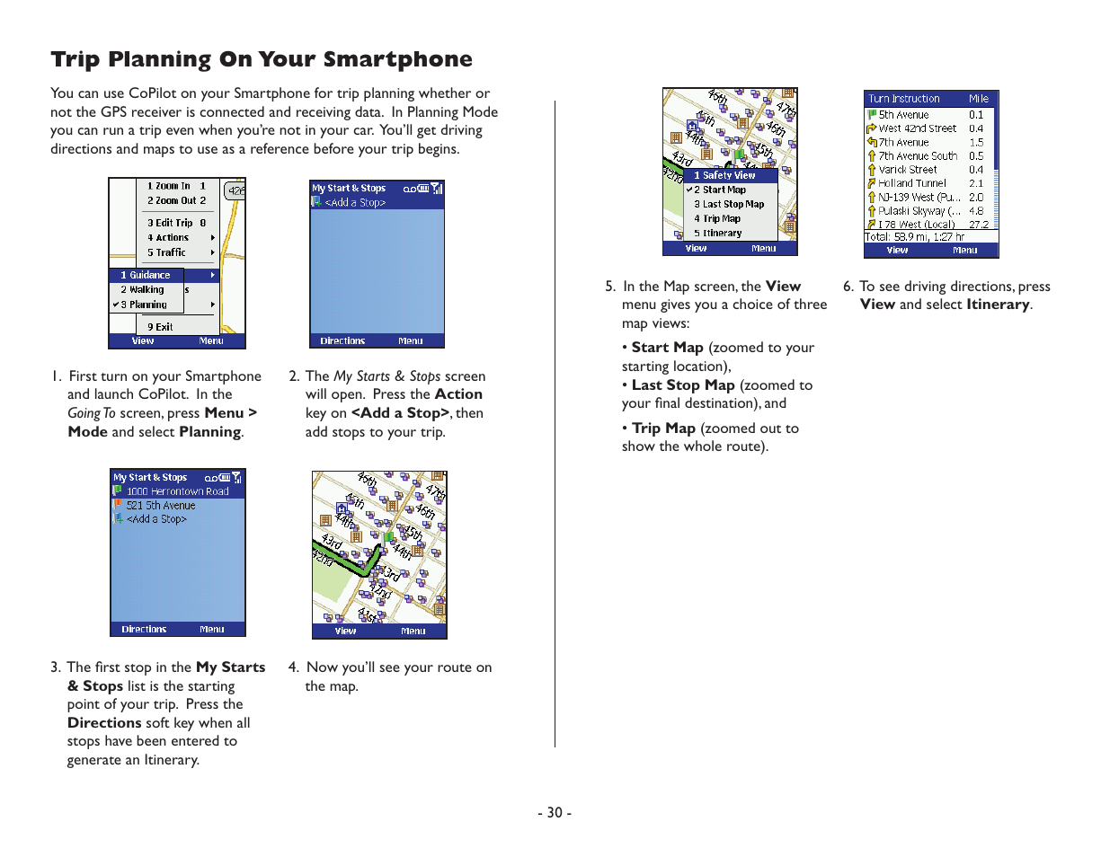 Trip planning on your smartphone | TravRoute CoPilot Live User Manual | Page 32 / 52