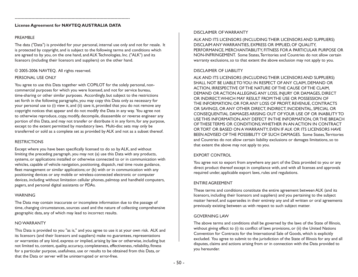 TravRoute CoPilot Live User Manual | Page 52 / 52