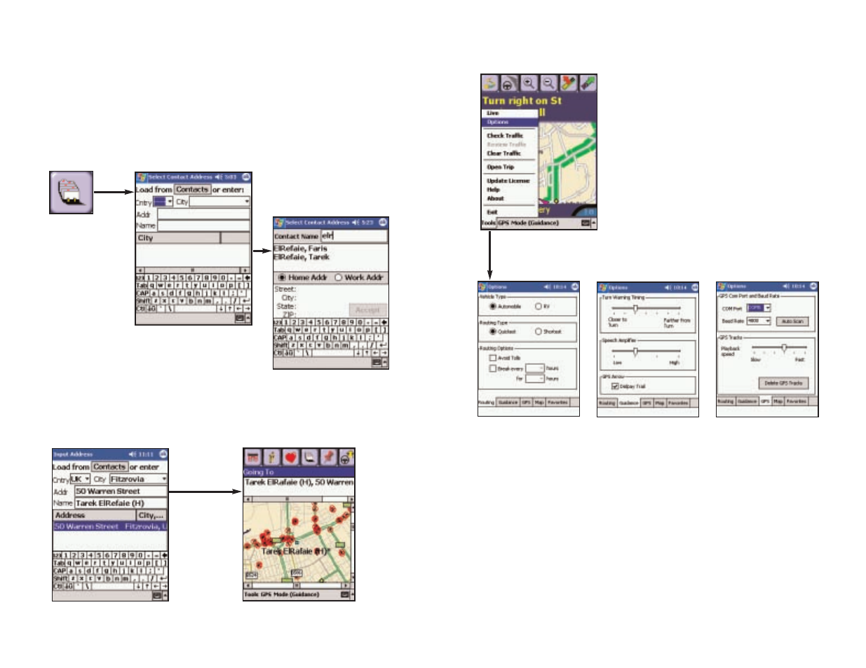Contact integration, Tools menu options | TravRoute CoPilot GPS Receiver User Manual | Page 28 / 46