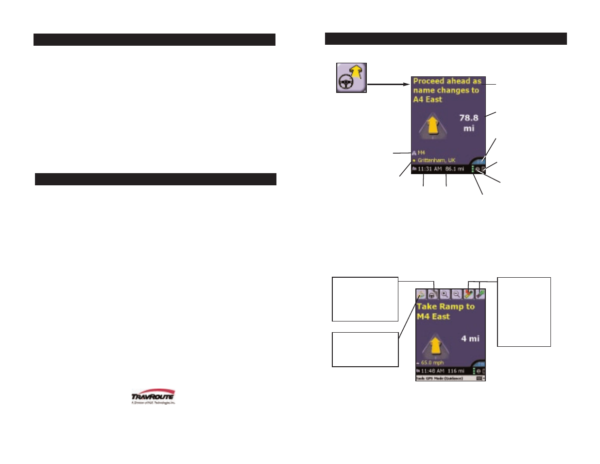 Quick reference: pocket pc guidance screens | TravRoute CoPilot GPS Receiver User Manual | Page 7 / 46