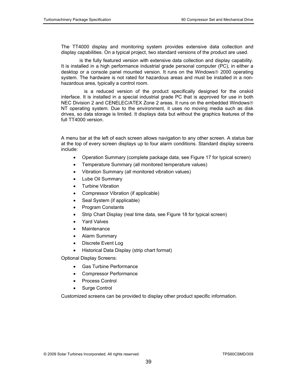 5 tt4000 display and monitoring system, 1 tt4000 display screens, Tt4000 display and monitoring system | Taurus Group 60 User Manual | Page 40 / 83