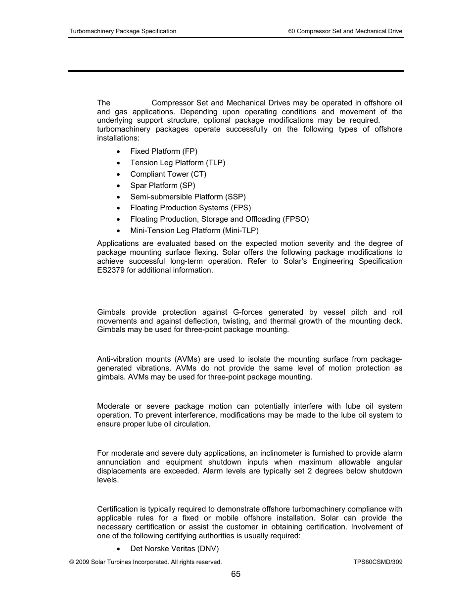 16 marinization, 1 general description, 1 gimbals (optional) | 2 anti-vibration mounts (optional), 3 internal package modifications, 4 inclinometers, 5 certification, Marinization, General description | Taurus Group 60 User Manual | Page 66 / 83