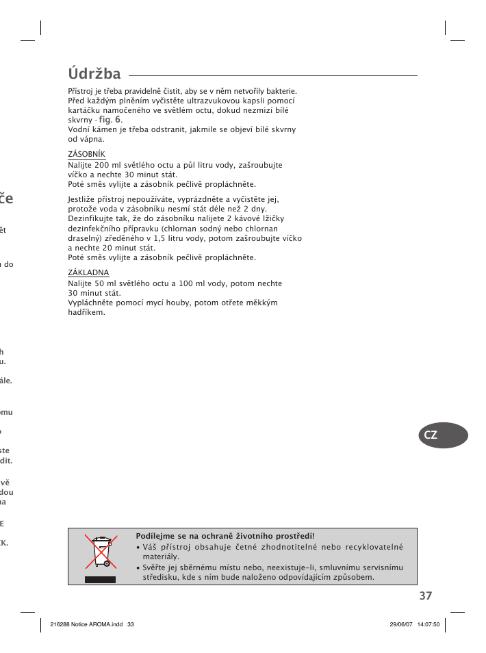 Údržba | Groupe SEB USA - T-FAL Compact Humidifier User Manual | Page 35 / 50