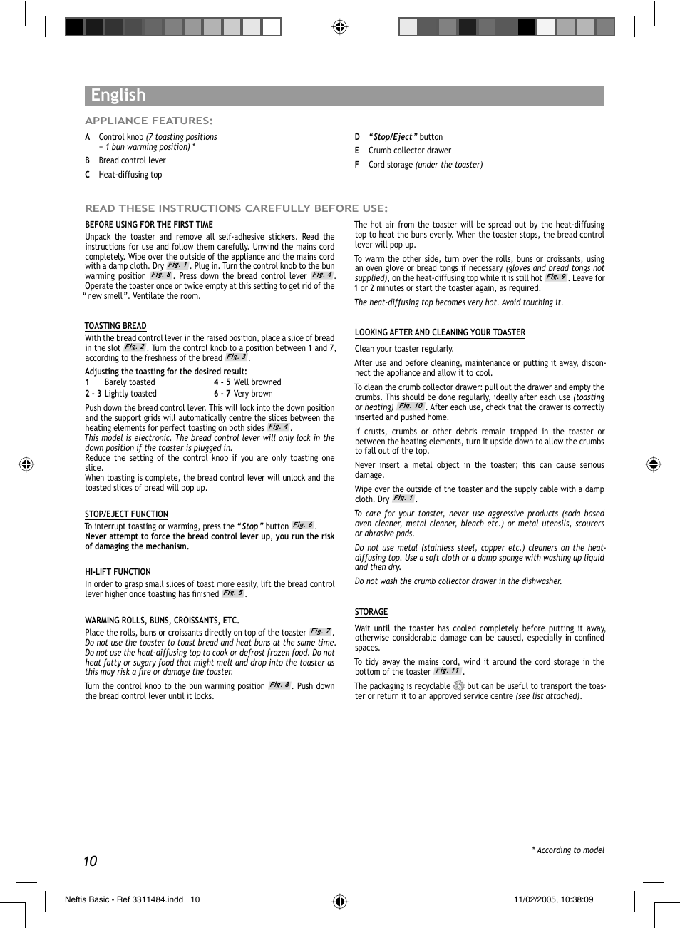 English | Groupe SEB USA - T-FAL Neftis User Manual | Page 10 / 12