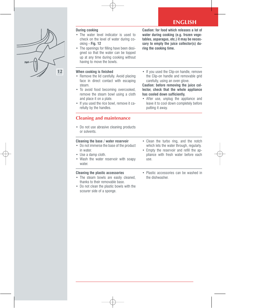 English, Cleaning and maintenance | Groupe SEB USA - T-FAL 700 User Manual | Page 7 / 12