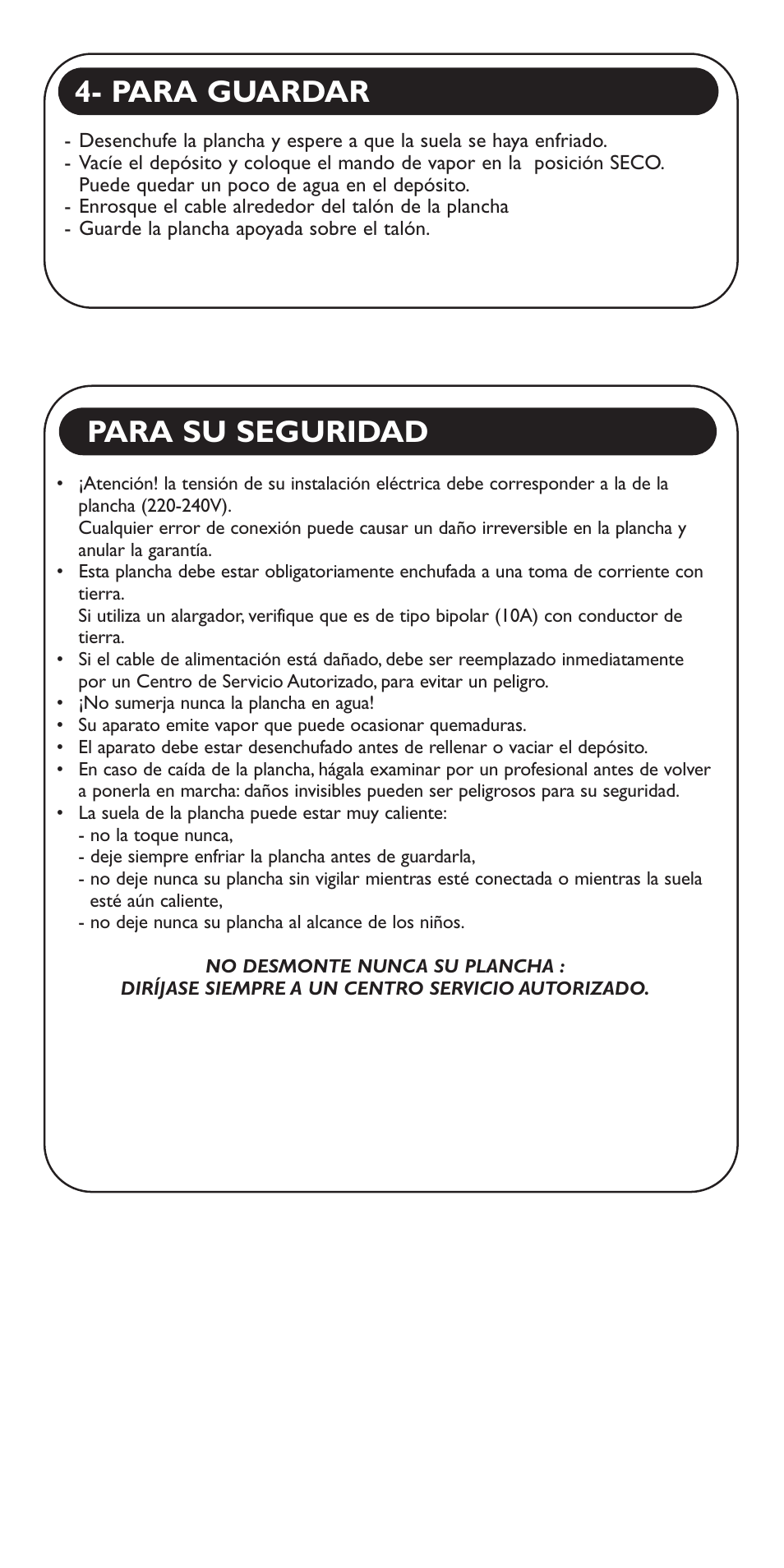 Para guardar para su seguridad | Groupe SEB USA - T-FAL Aquaspeed FV5150 User Manual | Page 11 / 18