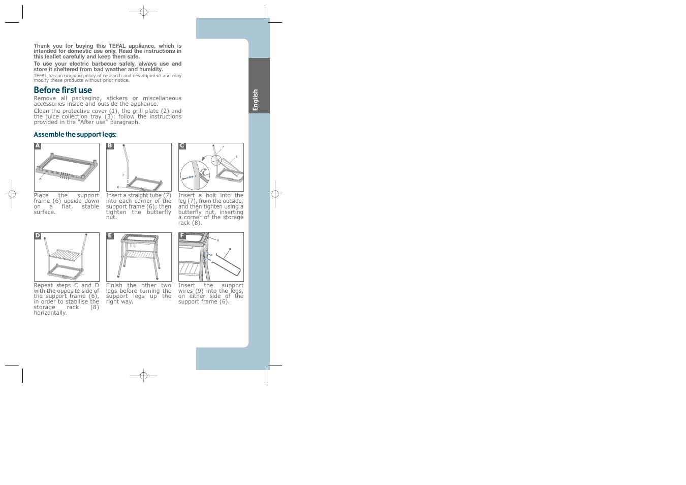 English, Before first use | Groupe SEB USA - T-FAL CB6070 User Manual | Page 11 / 30