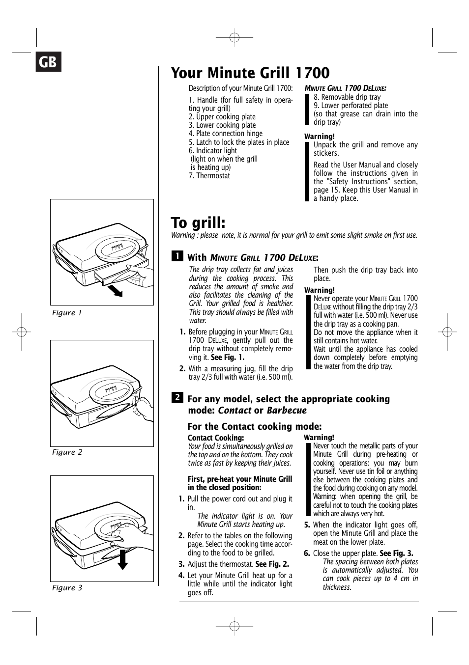 Your minute grill 1700 | Groupe SEB USA - T-FAL Minute Grill 1700 User Manual | Page 4 / 8