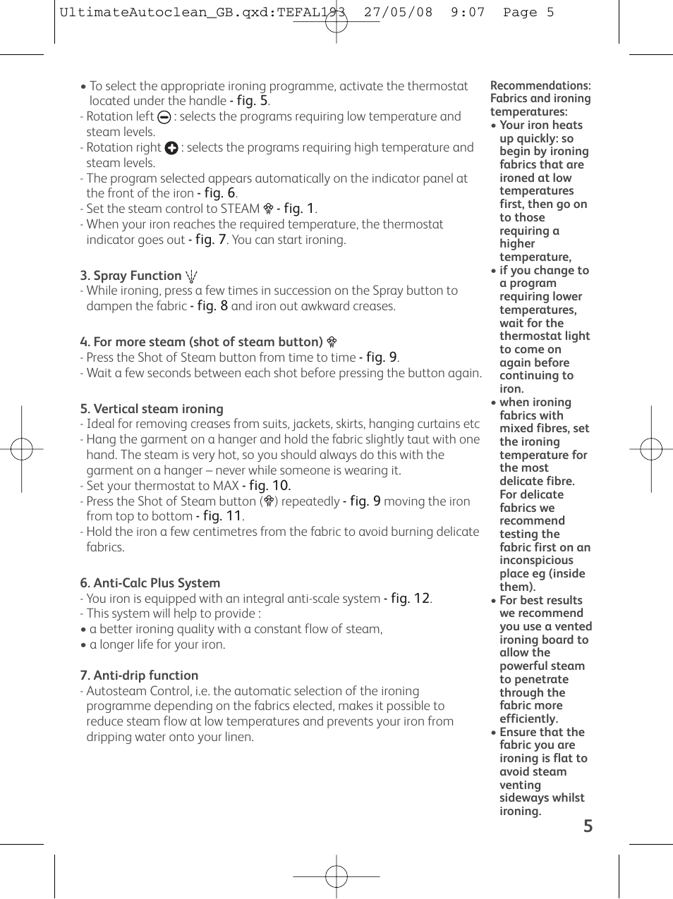 Groupe SEB USA - T-FAL FV9440 User Manual | Page 5 / 8