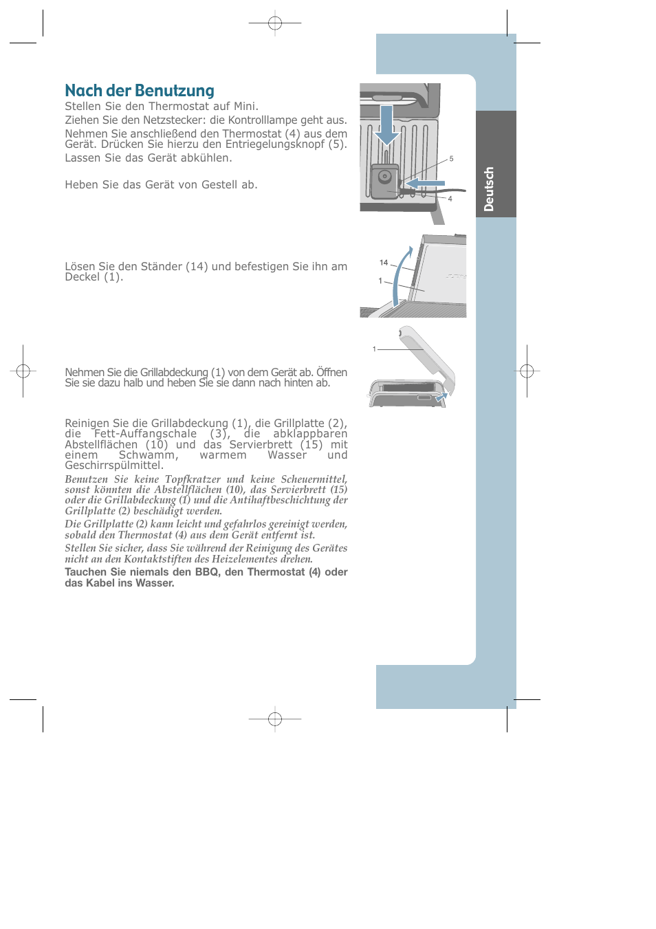 Nach der benutzung | Groupe SEB USA - T-FAL Largo CB6080 User Manual | Page 19 / 49