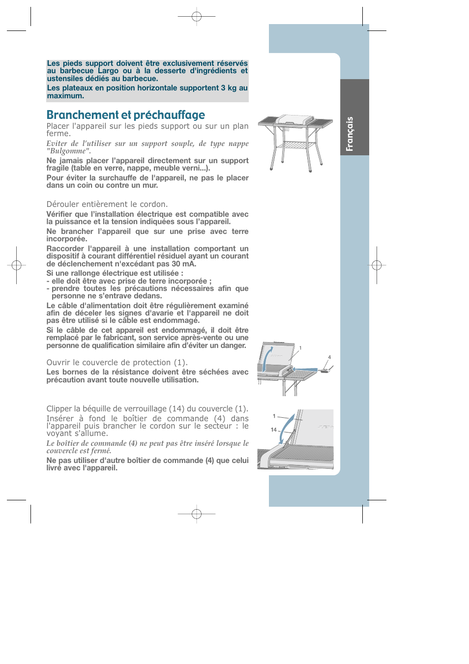 Branchement et préchauffage | Groupe SEB USA - T-FAL Largo CB6080 User Manual | Page 6 / 49