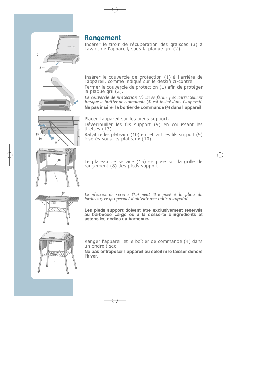 Rangement | Groupe SEB USA - T-FAL Largo CB6080 User Manual | Page 9 / 49