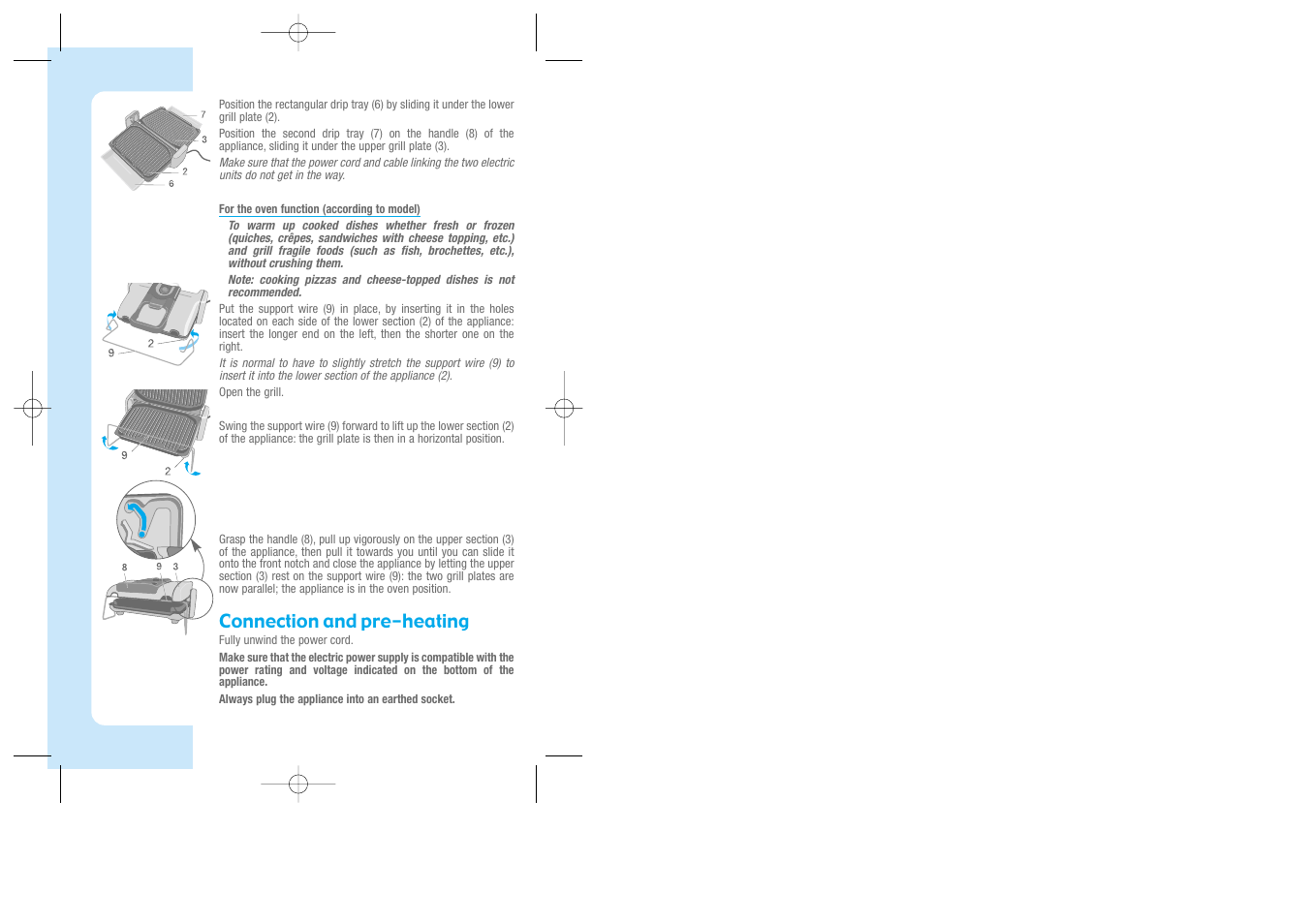 Connection and pre-heating | Groupe SEB USA - T-FAL FIT'N CLEAN User Manual | Page 4 / 9