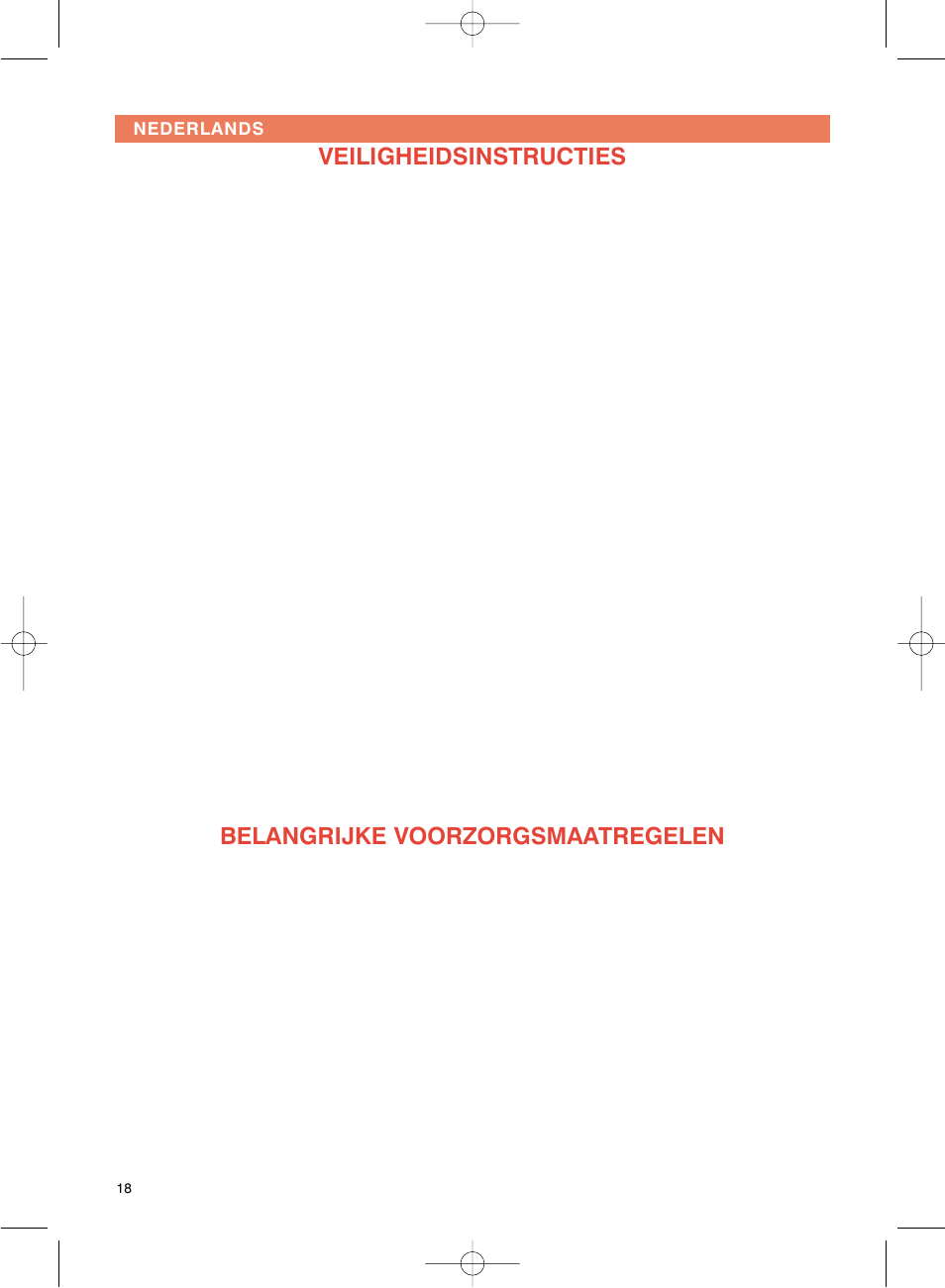 Veiligheidsinstructies, Belangrijke voorzorgsmaatregelen | Groupe SEB USA - T-FAL Avanti Elite User Manual | Page 21 / 102