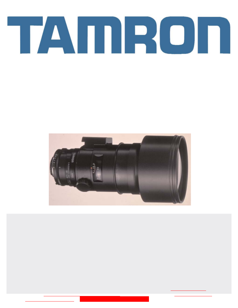 Tamron 360EM User Manual | 6 pages