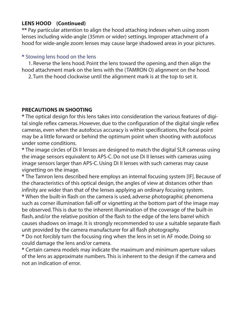 Tamron A014 User Manual | Page 6 / 7