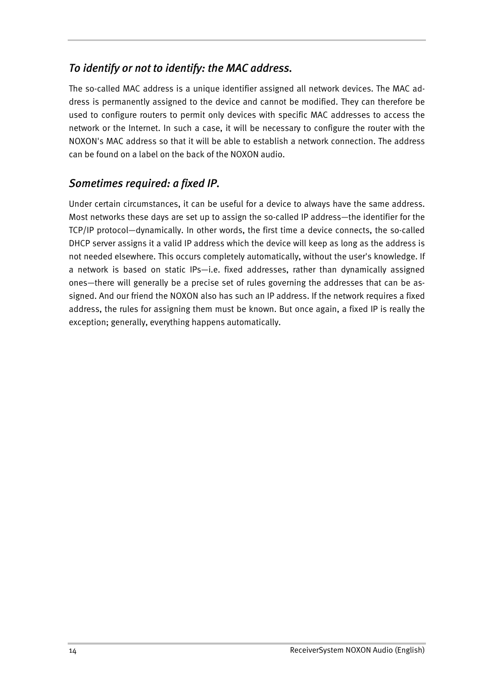 To identify or not to identify: the mac address, Sometimes required: a fixed ip | TerraTec Audio User Manual | Page 14 / 42